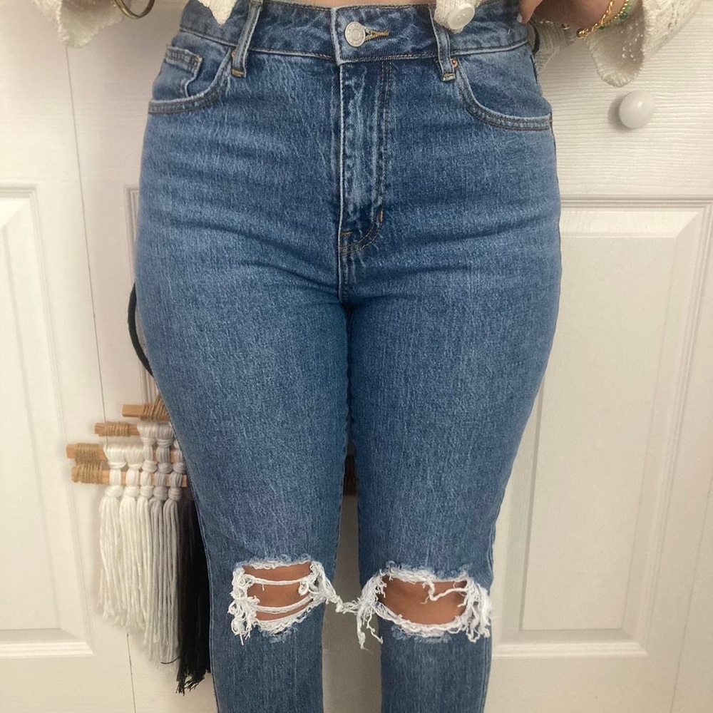 PacSun Blue High Rise Distressed Denim